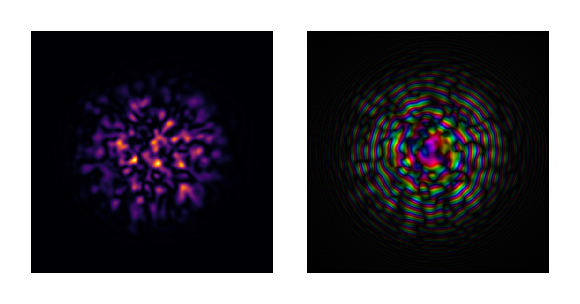Initial field at output mirror plane (magnified)